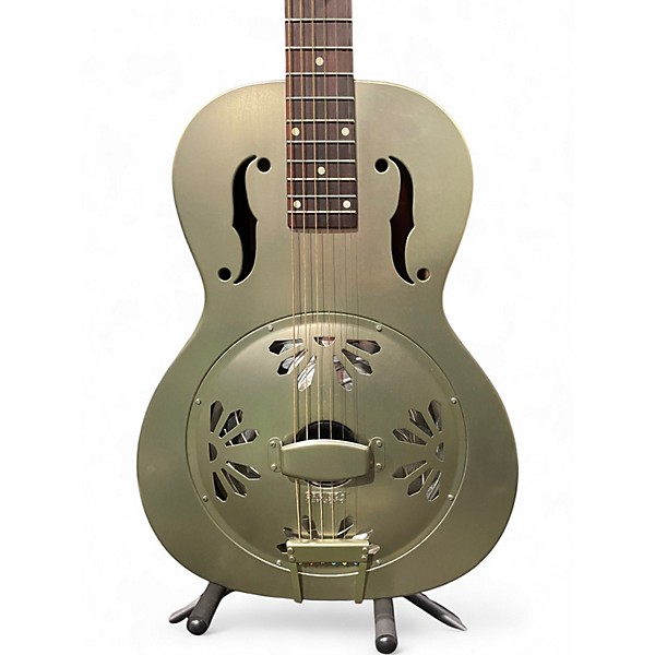 Used Gretsch Guitars G9201 Honeydipper Metal Round Neck Metallic Silver Resonator Guitar