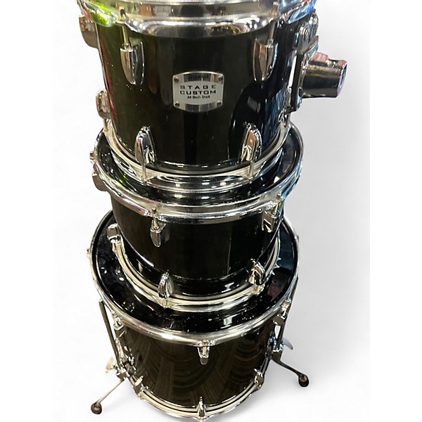 Used Yamaha 4 Piece Stage Custom Raven Black Drum Kit