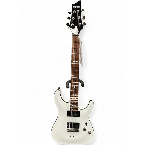 Used Schecter Guitar Research Omen 6 white Solid Body Electric Guitar