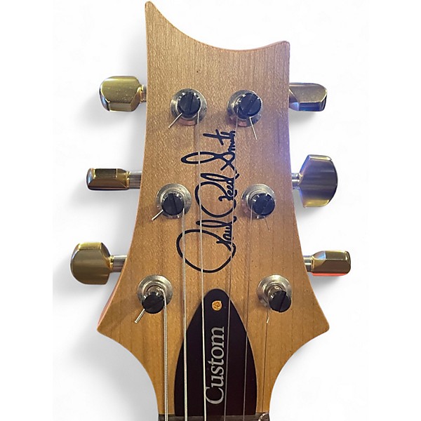 Used 2017 PRS Custom 24 10 Top Maple FB Trans Blue Solid Body Electric Guitar