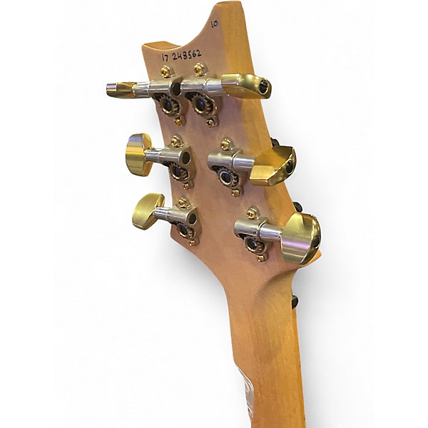 Used 2017 PRS Custom 24 10 Top Maple FB Trans Blue Solid Body Electric Guitar