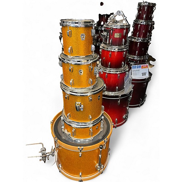 Used Ludwig 5 Piece CLASSIC BIRCH amber sparkle Drum Kit