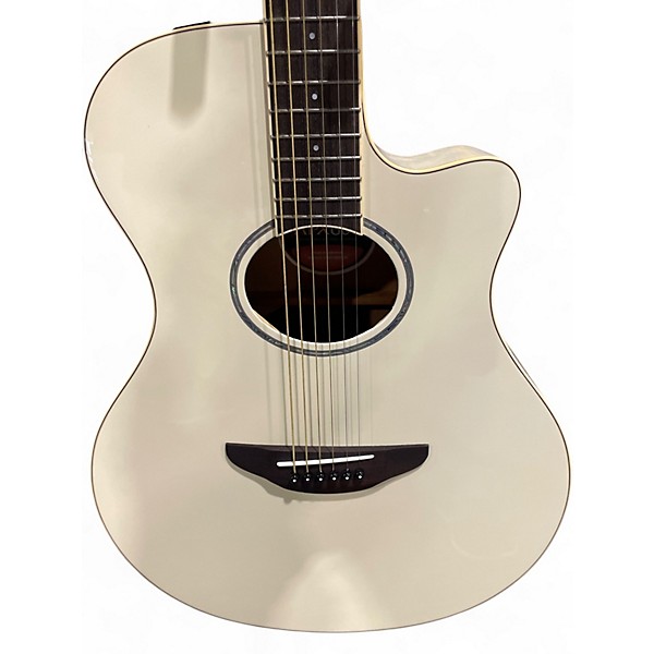 Used Yamaha APX600 White Acoustic Electric Guitar