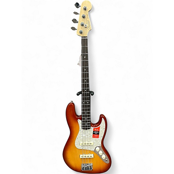 Used 2018 Fender Limited Ed Lightweight Ash American Professional Jazz Bass Sienna Burst Electric Bass Guitar