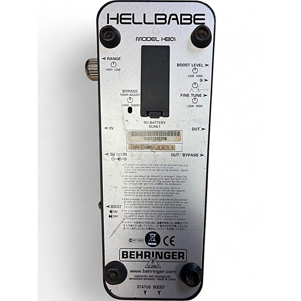 Used Behringer HB01 Hellbabe Optical Wah Effect Pedal