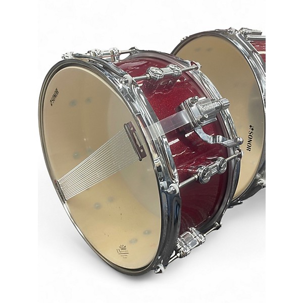 Used SONOR 4 Piece AQX RED SPARKLE Drum Kit