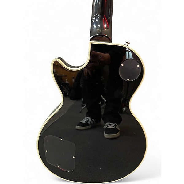 Used Epiphone Les Paul Custom Black and Silver Solid Body Electric Guitar