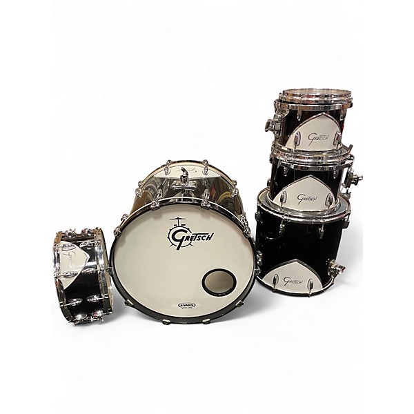Used Gretsch Drums 5 Piece Renown 57 Black and White Drum Kit