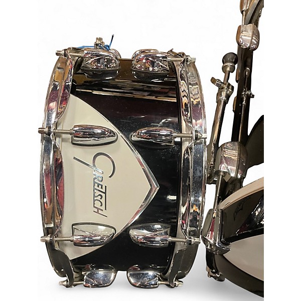 Used Gretsch Drums 5 Piece Renown 57 Black and White Drum Kit