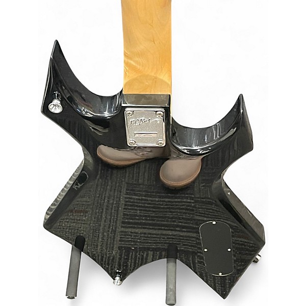 Used B.C. Rich BRONZE SERIES WARLOCK BASS LEFT HANDED Black Electric Bass Guitar