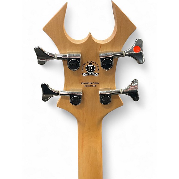 Used B.C. Rich BRONZE SERIES WARLOCK BASS LEFT HANDED Black Electric Bass Guitar