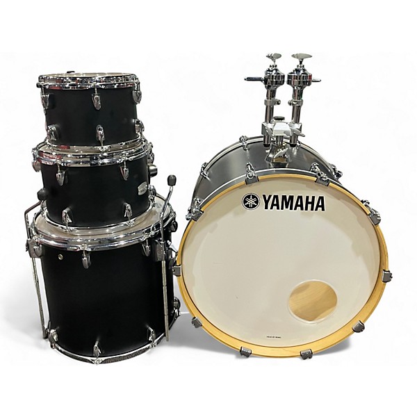 Used Yamaha 4 Piece Tour Custom Black Drum Kit