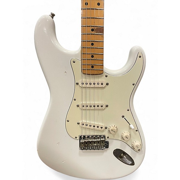 Vintage 1980s Squier Affinity Stratocaster Olympic White Solid Body Electric Guitar