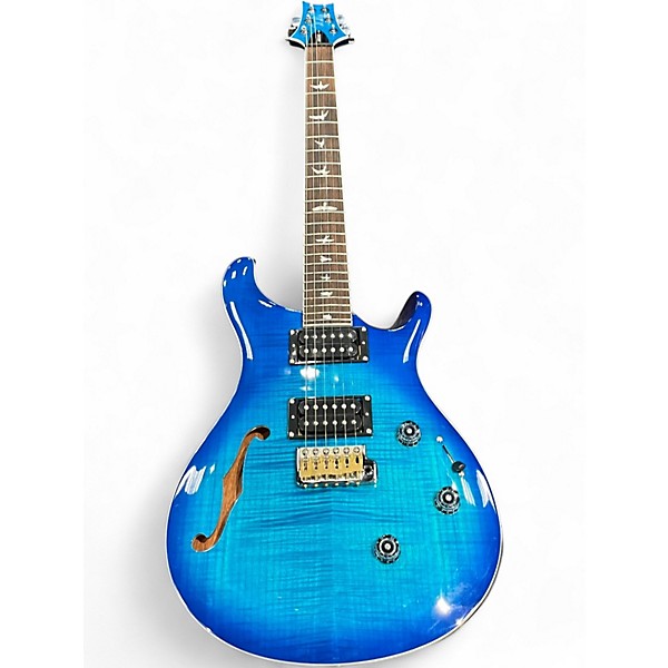 Used PRS Custom 24 Semi Hollow Piezo Lake Blue Hollow Body Electric Guitar