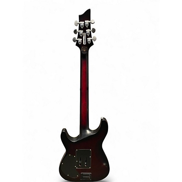 Used Schecter Guitar Research C1 Platinum FRS Satin Crimson Red Burst Solid Body Electric Guitar