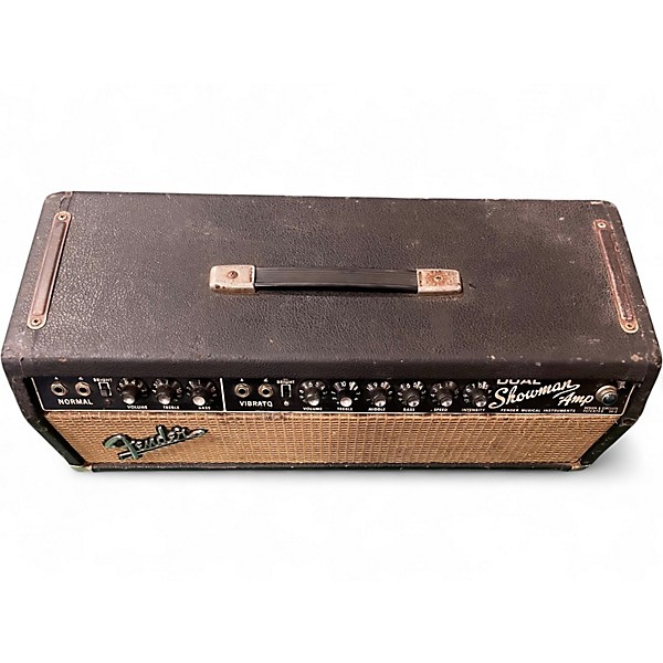 Vintage 1970s Fender Blackface Dual Showman Tube Guitar Amp Head