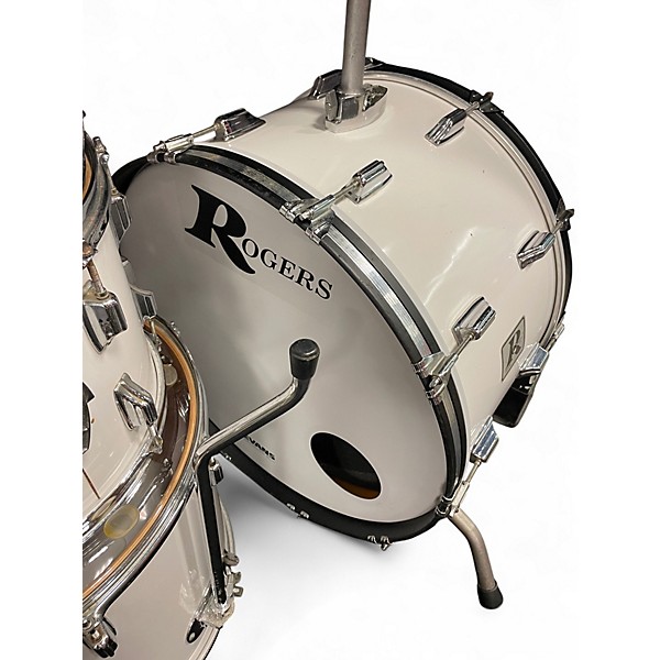 Used 1970s Rogers 6 Piece Drum Kit White Drum Kit