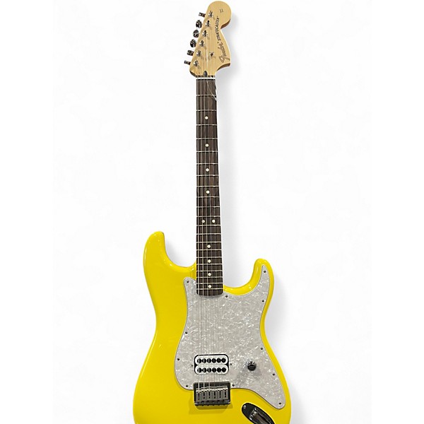 Used Fender Tom Delonge Signature Stratocaster Yellow Solid Body Electric Guitar