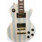 Used Rafferty LP Style Blue White Stripes Solid Body Electric Guitar thumbnail