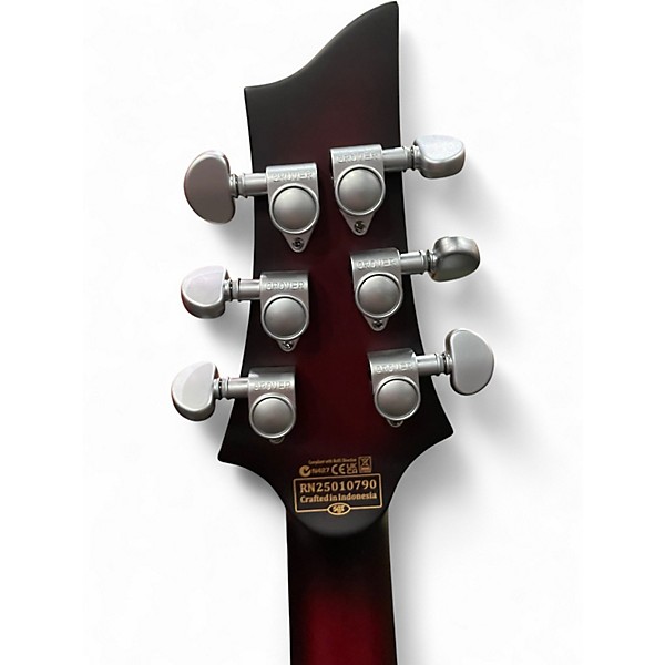 Used Schecter Guitar Research C1 Custom FR SATIN CRIMSON RED BURST Solid Body Electric Guitar