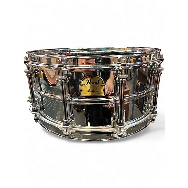 Used Pearl 6.5X14 Ian Paice Signature Snare Silver Drum