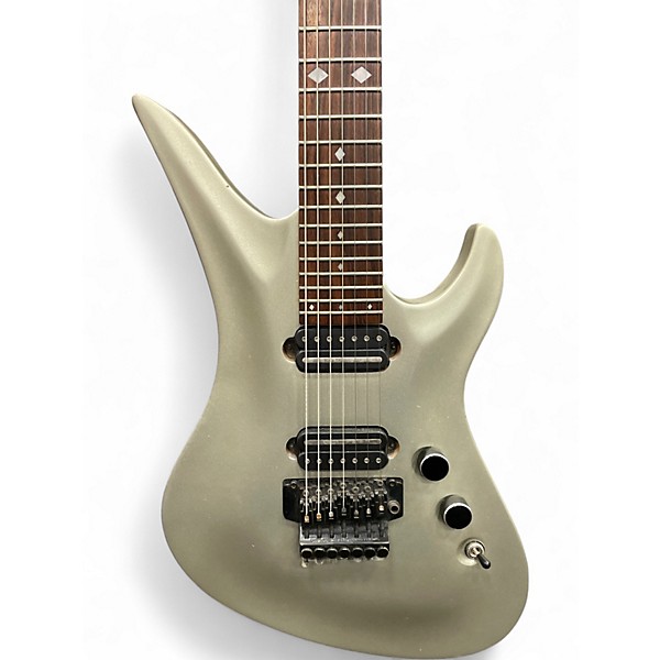Used Schecter Guitar Research Damien Elite Avenger Floyd Rose Metallic Silver Solid Body Electric Guitar