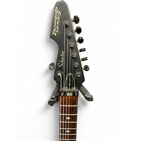 Used Schecter Guitar Research Damien Elite Avenger Floyd Rose Metallic Silver Solid Body Electric Guitar