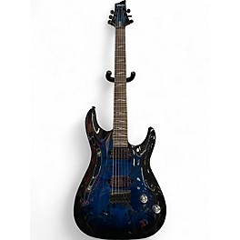 Used Schecter Guitar Research Omen Elite Blue Burst Solid Body Electric Guitar