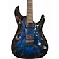 Used Schecter Guitar Research Omen Elite Blue Burst Solid Body Electric Guitar