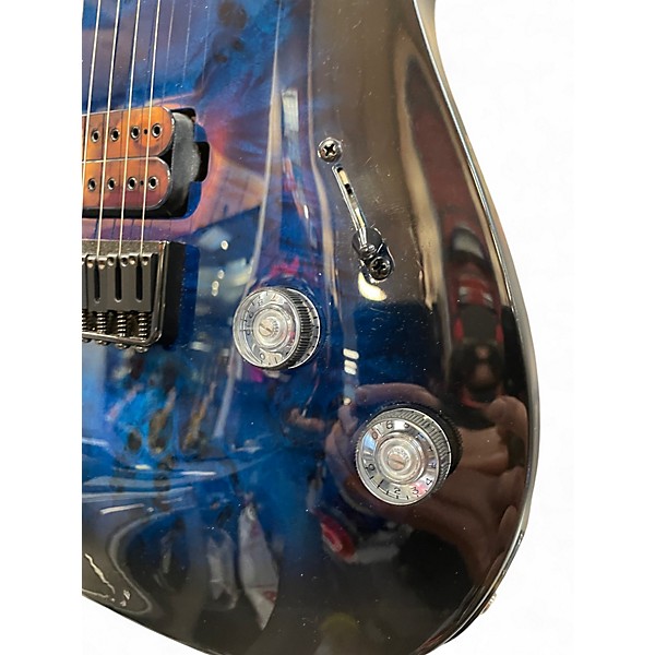 Used Schecter Guitar Research Omen Elite Blue Burst Solid Body Electric Guitar