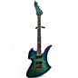 Used B.C. Rich Mockingbird Extreme Exotic with Evertune Blue Quilt Burst Solid Body Electric Guitar thumbnail