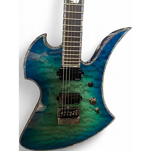 Used B.C. Rich Mockingbird Extreme Exotic with Evertune Blue Quilt Burst Solid Body Electric Guitar