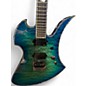 Used B.C. Rich Mockingbird Extreme Exotic with Evertune Blue Quilt Burst Solid Body Electric Guitar