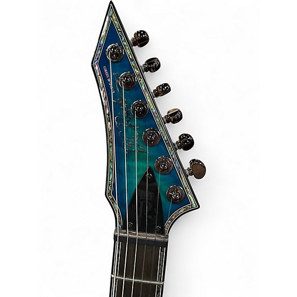 Used B.C. Rich Mockingbird Extreme Exotic with Evertune Blue Quilt Burst Solid Body Electric Guitar
