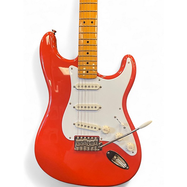 Used Squier Classic Vibe 1950S Stratocaster Fiesta Red Solid Body Electric Guitar