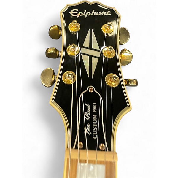 Used Epiphone Les Paul Custom Pro Ebony Solid Body Electric Guitar