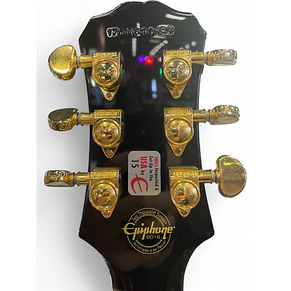 Used Epiphone Les Paul Custom Pro Ebony Solid Body Electric Guitar
