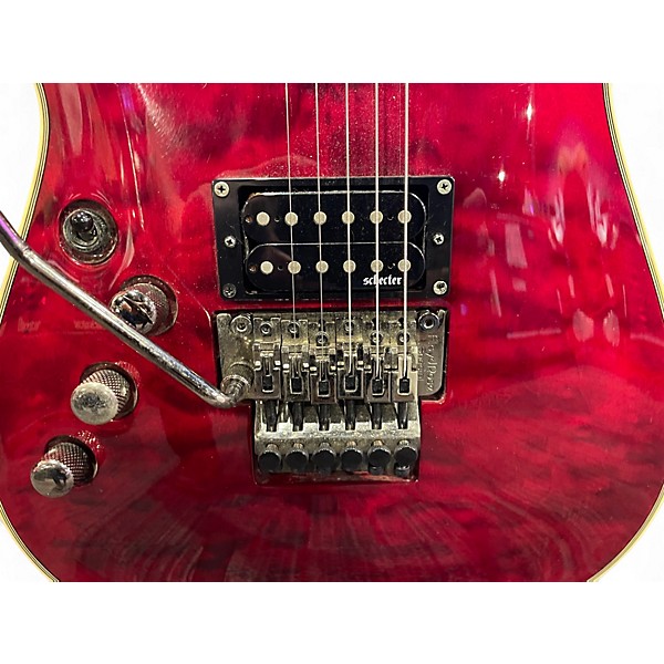 Used Schecter Guitar Research Omen Extreme 6 Left Handed Fiesta Red Electric Guitar