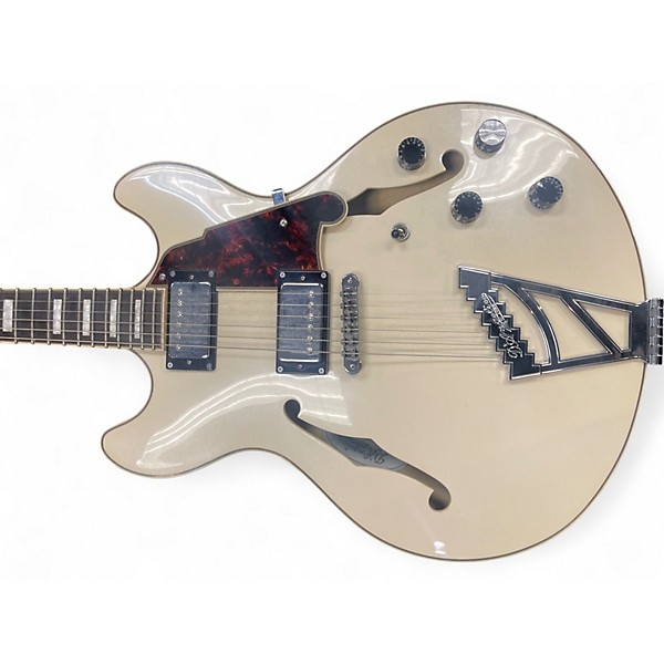Used D'Angelico Premier Series DC Vintage White Hollow Body Electric Guitar