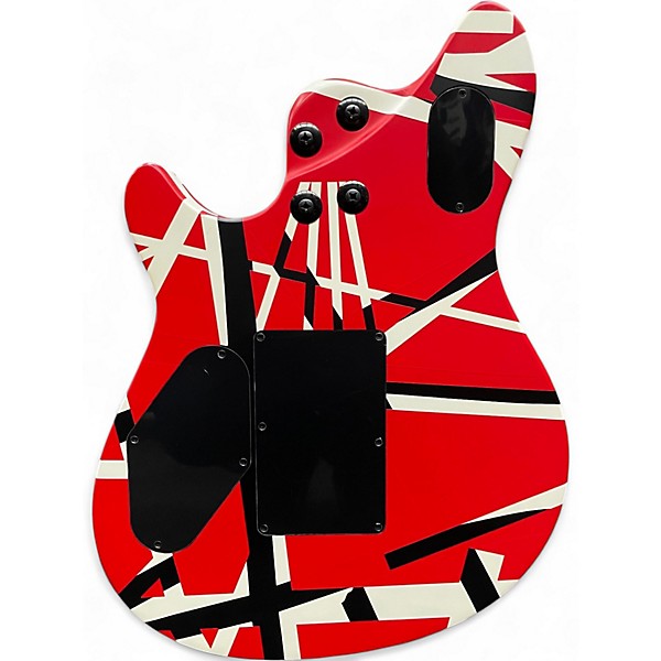 Used EVH Wolfgang Special Red with Black and White Stripes Solid Body Electric Guitar
