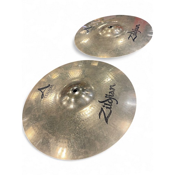 Used Zildjian 14in A Custom Hi Hat Pair Cymbal
