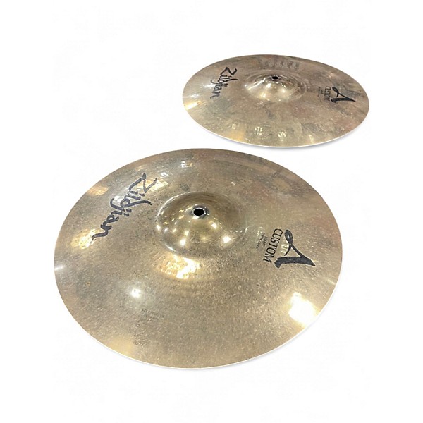 Used Zildjian 14in A Custom Hi Hat Pair Cymbal