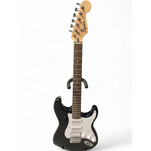 Used Squier Stratocaster Black Solid Body Electric Guitar