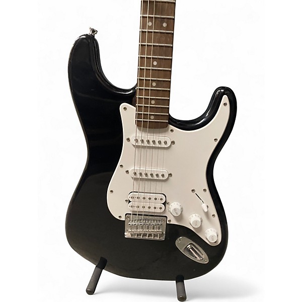 Used Squier Stratocaster Black Solid Body Electric Guitar
