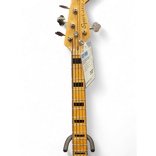 Used Squier Jazz Bass CV5 Metallic Black Electric Bass Guitar