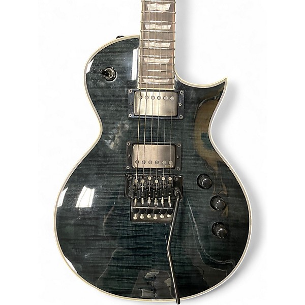 Used ESP LTD EC1000 FR Trans Black Solid Body Electric Guitar