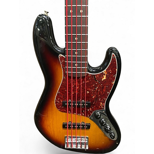 Used Fender Deluxe Active Jazz Bass V 5 String Tobacco Sunburst Electric Bass Guitar
