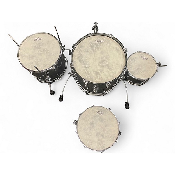 Used SONOR 4 Piece AQ2 Safari Stage Transparent Black Drum Kit