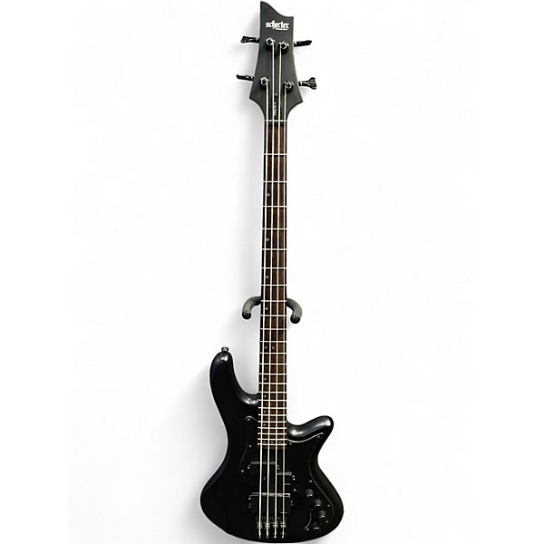 Used Schecter Guitar Research STILETTO STEALTH BLACK Electric Bass Guitar
