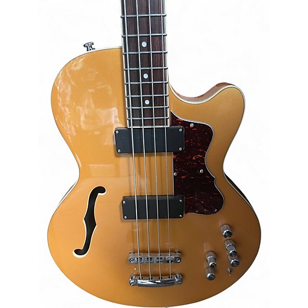 Used Waterstone Semi Hollow Natural Electric Bass Guitar